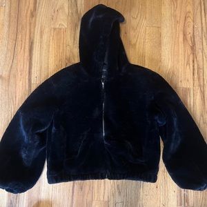 faux fur hooded jacket